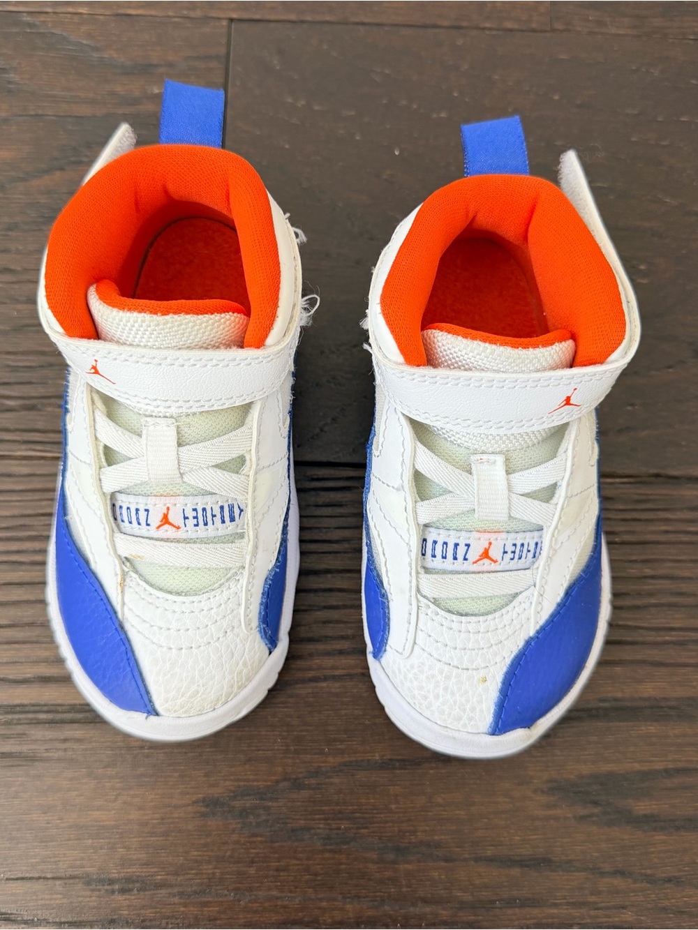 Jordans Kids Orange and Blue Sneakers Size 6C